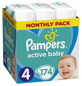 Pampers Active baby pelene S4 / 9 - 14 kg / 174 kom