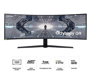 SAMSUNG monitor LC49G95TSSRXEN Odyssey G9, Gaming, DQHD 5120x1440, 49 VA, 300 cd/m2, AMD FreeSync Premium, HDMI, DP, USB, HDR10+, 240Hz, 1ms