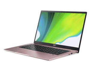 Laptop Acer Swift 1 Pink NX.A9UEX.001, 14 FHD IPS, Intel Pentium Silver N6000, 8GB RAM, 256GB PCIe NVMe SSD, Intel UHD Graphics