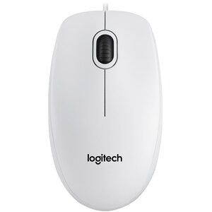 Logitech miš B100, žičani, bijeli