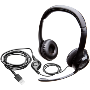 Logitech slušalice H390 Stereo, žičane, crne