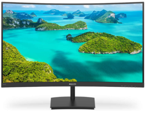 PHILIPS monitor 241E1SCA/00 E-line Zakrivljeni, FULL HD 1920x1080, 24 VA, 250cd/m2, AMD FreeSync, Zvučnici, VGA, HDMI, 75Hz, 4ms