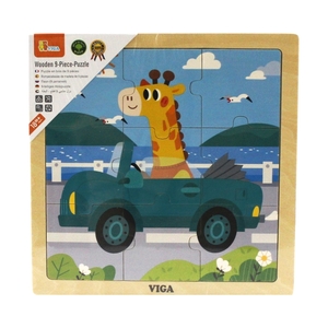 VIGA drvene puzzle auto - 9 kom