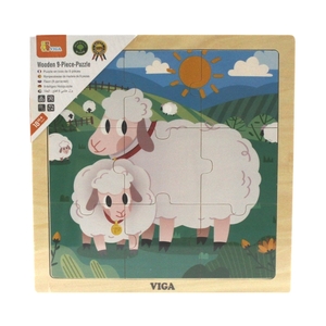 VIGA drvene puzzle ovca - 9 kom