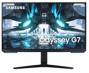 SAMSUNG monitor LS28AG700NUXEN, Odyssey G7 Gaming, UHD 3840x2160, 28 IPS, 300 cd/m2, NVIDIA G-Sync, VESA DisplayHDR 400, HDMI, DP. 144Hz, 1ms