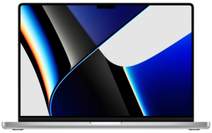 Apple Macbook Pro mk1e3cr/a, 16.2 Retina XDR display 1000nits, M1 Pro chip 10‑core CPU, 16‑core GPU, 16GB RAM, 512GB SSD, Silver, laptop