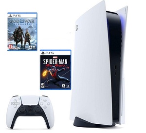 PlayStation 5 C chassis + God of War: Ragnarok VCH PS5 + Marvel's Spider-Man: Miles Morales PS5