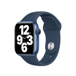 Apple Watch S7 GPS 41mm, Blue Aluminium Case with Abyss Blue Sport Band – Regular