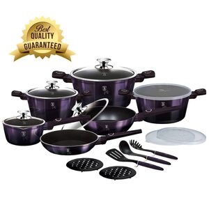 Berlinger Haus set posuđa + set kuhinjskih pomagala Purple Eclipse Collection 18/1 BH7145