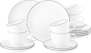 Seltmann Weiden set za kafu i desert Lido Black Line 18/1 porculan