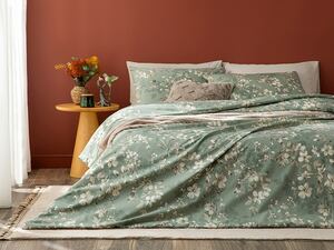 English Home set posteljina Pure Magnolia / 1x navlaka za jorgan, 1x plahta, 1x jastučnica / 160 x 220 cm, 160 x 240 cm, 50 x 70 cm / zelena