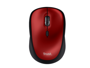 Trust miš Yvi+ Silent Wireless crveni, sa tihim tipkama, 800-1600 dpi, optički, 4 tipke