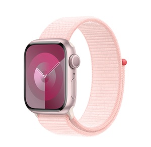 Apple Watch S9 GPS, 41mm, Pink Aluminium Case, Light Pink Sport Loop