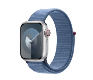 Apple Watch S9 GPS, 45mm, Silver Aluminium Case, Winter Blue Sport Loop