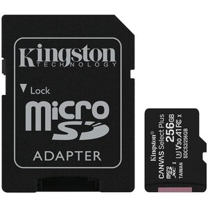 Kingston 256GB micSDXC Canvas Select Plus 100R A1 C10 Card + ADP, memorijska kartica