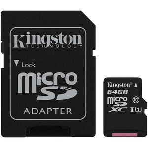 Kingston 64GB micSDXC Canvas Select Plus 100R A1 C10 Card + ADP, memorijska kartica