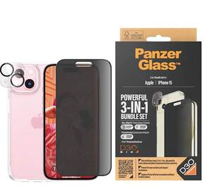 PanzerGlass 3u1 set Privacy Apple iPhone 15 mobitel