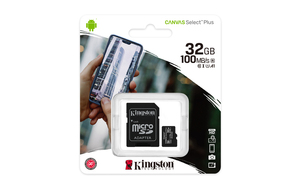 Kingston microSD 32GB Class 10Canvas Select PlusSD adapter;100MBs Read,Class 10 UHS-I