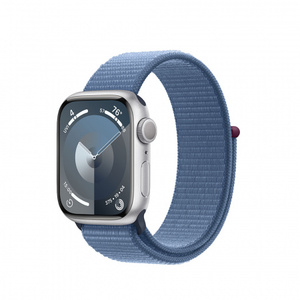 Apple Watch S9 GPS, 41mm, Silver Aluminium Case, Winter Blue Sport Loop