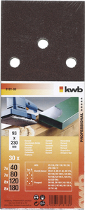 KWB Set brusnih papira 30/1, 93x230mm, g40-180