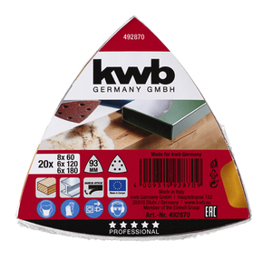 KWB QUICK-STICK set brusnih papira za trokutastu brusilicu 20/1, 96mm, 60-180g