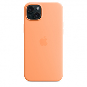 Apple iPhone 15 Plus Silicone Case w MagSafe - Orange Sorbet
