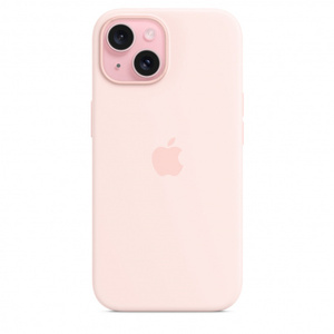 Apple iPhone 15 Silicone Case w MagSafe - Light Pink