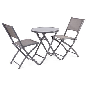 Fieldman balkonska garnitura Bella / 1x stol + 2x stolica / čelik