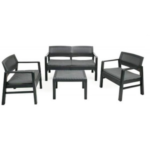 Green Bay vrtna garnitura Kilimajaro / 2x fotelja + dvosjed + stol / siva - 79729