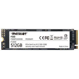 Patriot SSD 512GB M.2;P300 M.2 PCIe Gen 3 x4;up to R/W : 1700/1100MB/s