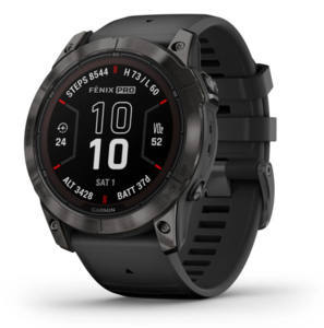 GARMIN Fenix 7X PRO Sapphire SOLAR, Tamnosivi titanijski s DLC slojem i crnim remenom, 51mm, pametni sat, 010-02778-11