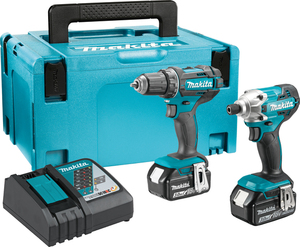 MAKITA akumulatorski set DLX2339J (DDF482, DTD156, BL1830Bx2, DC18RC)