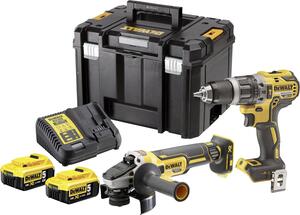 DeWalt akumulatorski set bušilica/odvijač DCD791 + DeWalt akumulatorska kutna brusilica DCG405, 2x 5,0 Ah, punjač, TSTAK kofer