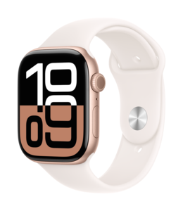 Apple Watch S10 GPS 42mm Rose Gold Aluminium Case Light Blush Sport Band - S/M