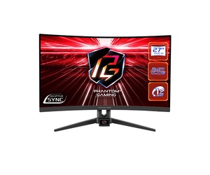 ASROCK monitor PG27F15RS1A gaming zakrivljeni, 27, FullHD, VA, 300cd/m2, Adaptive Sync, HDR10, HDMI, DP, 240Hz, 1ms