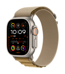 Apple Watch Ultra 2 v2 Cellular 49mm Natural Titanium Case Tan Alpine Loop - Large