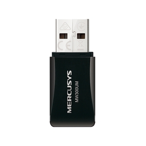 Mercusys MW300UM 300Mbps Wireless N Mini USB Adapter, Mini Size, Portable Design, USB 2.0, Internal Antenna, WPA2