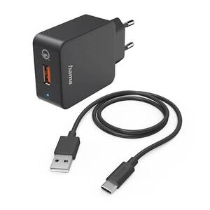 HAMA 19.5 W zidni punjač 121684, USB-C, Crni (kabl uključen)