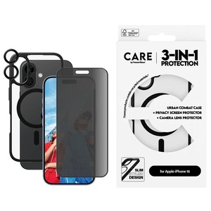 PanzerGlass 3u1 set Privacy Apple iPhone 16 mobitel, Black