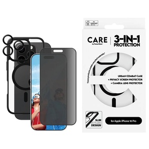 PanzerGlass 3u1 set Privacy Apple iPhone 16 Pro mobitel, Black