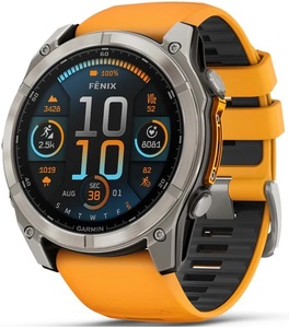 GARMIN Fenix 8 AMOLED Sapphire pametni sat, 51 mm, Spark Orange, Graphite remen