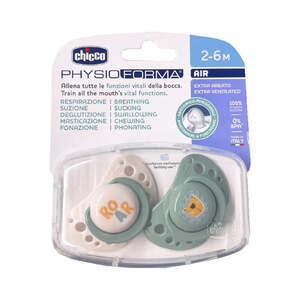 Chicco duda varalica PHYSIO AIR,silikon, 2m-6m,zelena,2pcs