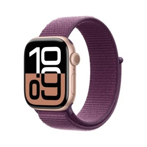 Apple Watch S10 GPS 42mm Rose Gold Aluminium Case Plum Sport Loop