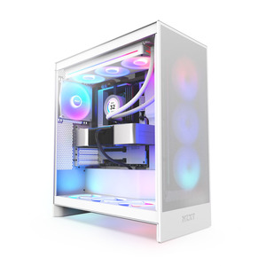 NZXT kućište  H7 Flow White RGB Mini-ITX, Micro-ATX, ATX 3x F140 RGB fans, 1x F120 Q fan