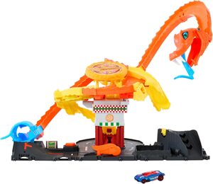 Hot Wheels city set za igru - gladna kobra napada piceriju