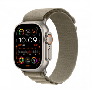 Apple Watch Ultra2 Cellular, 49mm Titanium Case Olive Alpine Loop - Medium