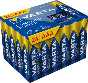 VARTA LONGLIFE POWER alkalna baterija LR03, AAA, 1,5V, 24/1 kom. pakovanje, made in Germany