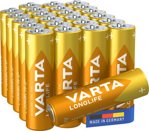 VARTA LONGLIFE alkalna baterija LR06, AA, 1,5V, 24/1 kom. pakovanje, made in Germany