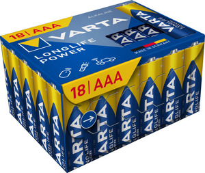 VARTA LONGLIFE POWER alkalna baterija LR03, AAA, 1,5V, 18/1 kom. pakovanje, made in Germany