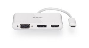 D-Link USB-C Hub 3 u 1 DUB-V310, type C na VGA, HDMI, DP